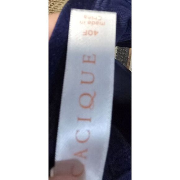 Cacique Womens Navy Blue Plunge Bra With Adjustable Straps Back Closure Sz 40F - Picture 9 of 10